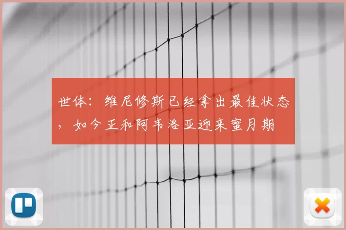 世体:维尼修斯已经拿出最佳状态,如今正和阿韦洛亚迎来蜜月期