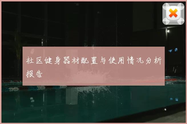 社区健身器材配置与使用情况分析报告