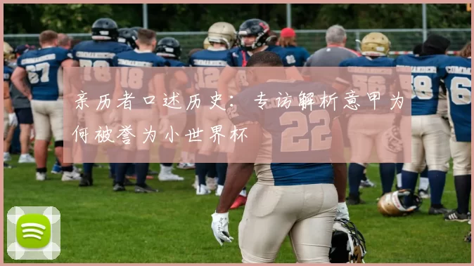 亲历者口述历史：专访解析意甲为何被誉为小世界杯